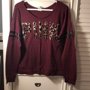 Cotton maroon long sleeve T-shirt